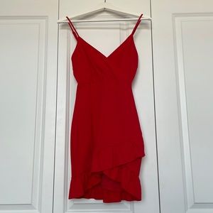 Lulus Red Short and Ruffled at the Bottom Dress